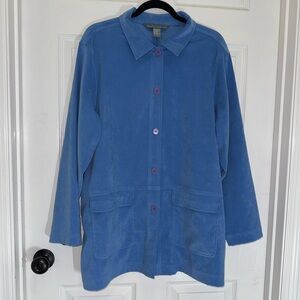 1X4 Blue Utility Jacket with Relaxed Fit and Classic Collar